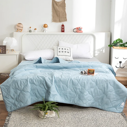 Factory price Silk Blanket Silky Cooling Thin Quilt Summer Blanket Can  machine-wash Single/Queen/King Size