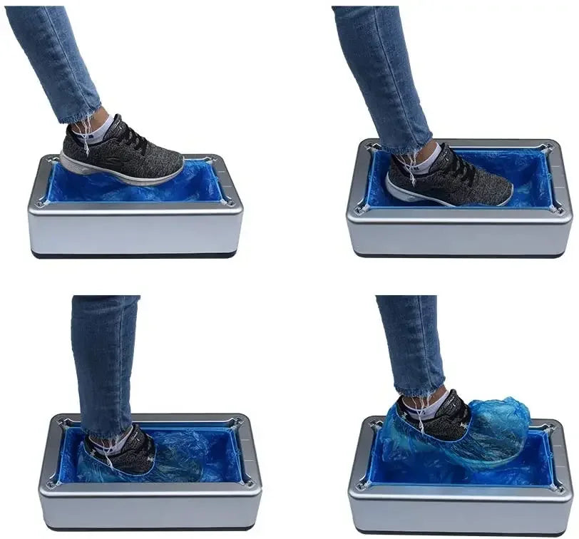 Automatic Shoe Cover Machine Waterproof Disposable Shoes Cover Overshoes Dispenser Portable Hand-Free Machine for Home, Office