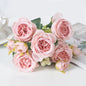 Artificial Flowers Fake Silk White Peonies Used for Home Room Vase Decoration Christmas Wreath Wedding Bouquet Party Accessories