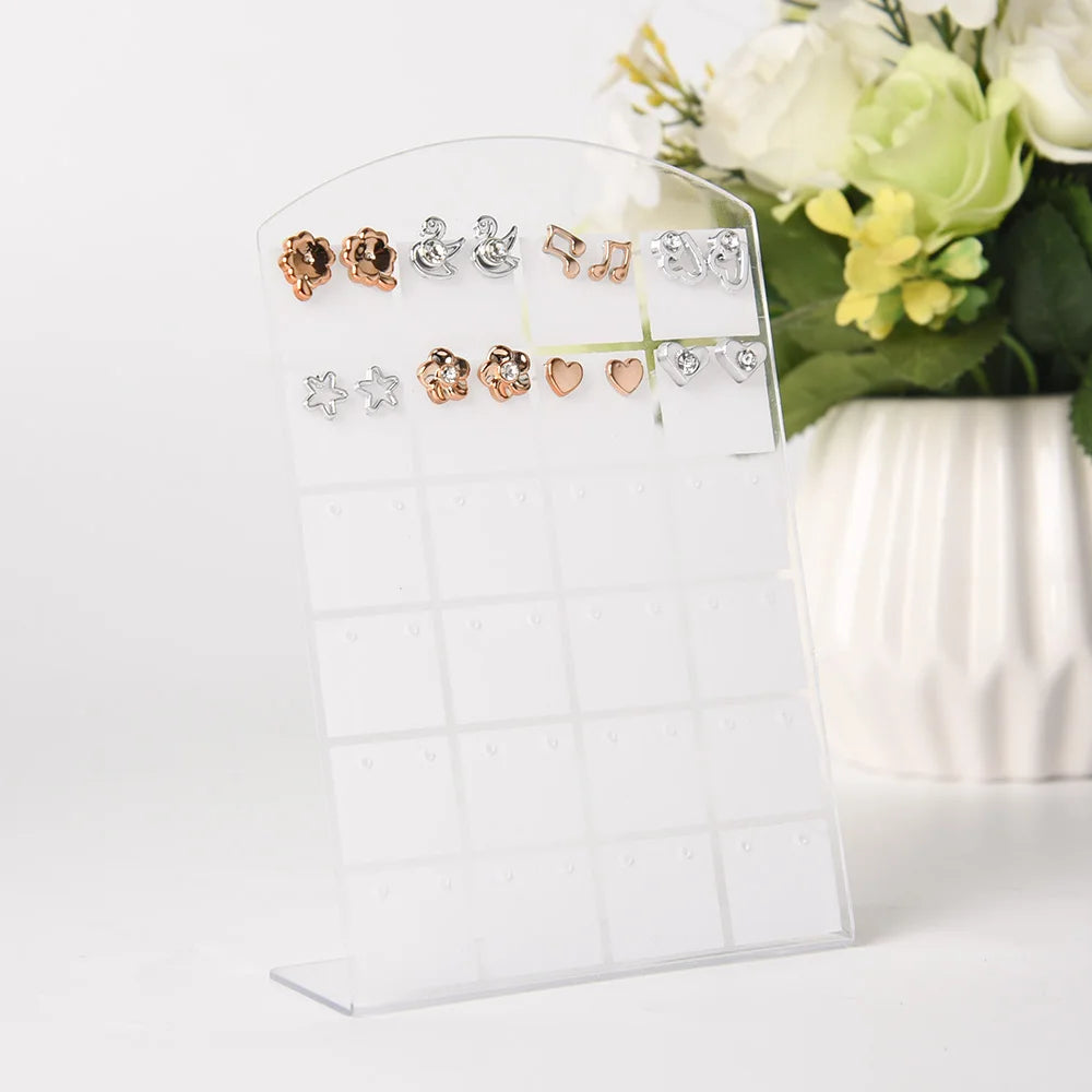 2pcs 48/72Holes Portable Earrings Ear Studs Holder Plastic Jewelry Display Holders Earring Showcase Organizer Stand Storage Rack