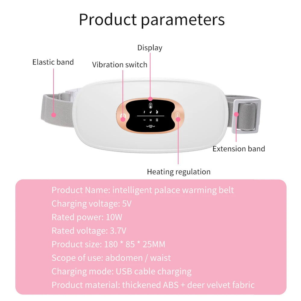 Electric Heating Waist Massage Belt Abdominal Menstrual Heating Pad Belly Warm Palace Belt for Period Cramp Relief