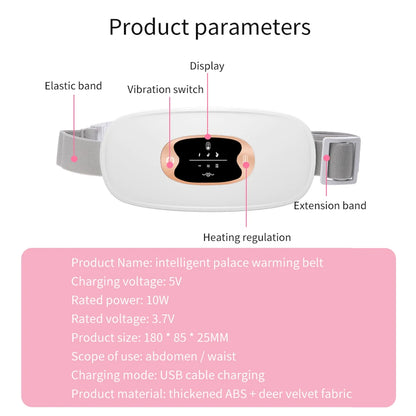 Electric Heating Waist Massage Belt Abdominal Menstrual Heating Pad Belly Warm Palace Belt for Period Cramp Relief