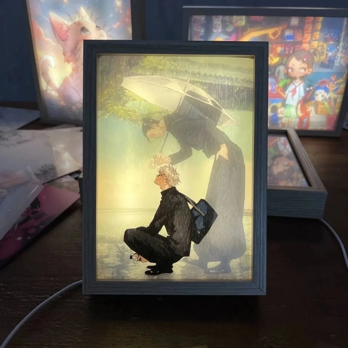 Led Light Painting Decor, Photo Frame, Figure Painting Table Lamp Home Decor for Christmas Gifts - 02ALABA