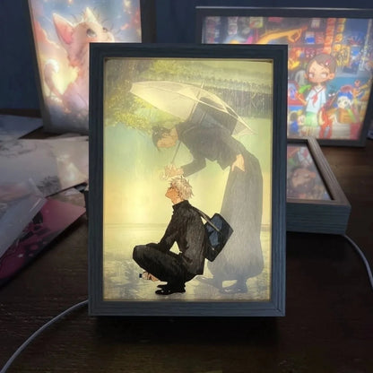 Led Light Painting Decor, Photo Frame, Figure Painting Table Lamp Home Decor for Christmas Gifts - 02ALABA