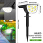 72/68 LED Solar Landscape Lights, IP65 Waterproof Outdoor Solar Light with 3 Modes, Solar Garden Spotlight for Yard, Lawn, Walkway. - 02ALABA