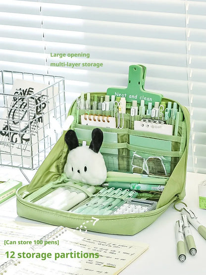 12 Layers Large Capacity Pencil Case Good Looking Multifunctional Classification Storage Stationery Storage Bag 1pc - 02ALABA
