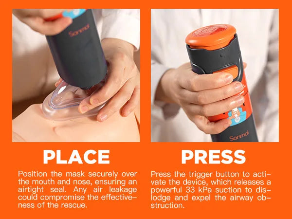 CPR Mask First Aid Choking Rescue Device Travel Home Choking Emergency Device Adult Children Portable Asphyxia Rescue Machine
