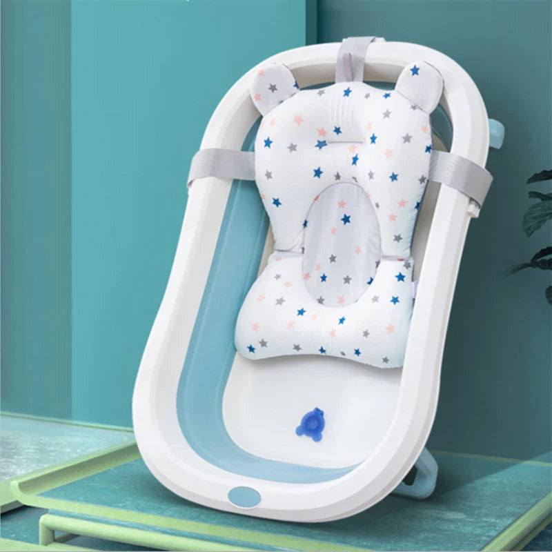 Baby Bath Support Pad Foldable Floating Seat Adjustable Newborn Bathing Cushion Infant Safety Net Hammock