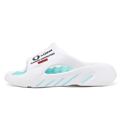 Discover the New Men's Massage Slippers, perfect for both indoor and outdoor use. These casual beach sandals feature a comfortable sole and come in a wide range of sizes from 38 to 47. - 02ALABA