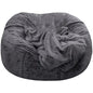 No-Stuffing Gray Bean Bag Chair: Giant Pouf Sofa Bed, Puff Futon Room Seat, Tatami Relax Lounge Furniture - Bag Case Only - 02ALABA