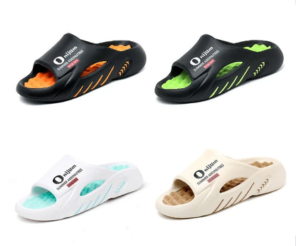 Discover the New Men's Massage Slippers, perfect for both indoor and outdoor use. These casual beach sandals feature a comfortable sole and come in a wide range of sizes from 38 to 47. - 02ALABA