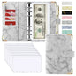 A6 Money Saving Organizer PU Leather Budget Binder Marble Notebook Budgets Planner 2023 Envelope Office School Supplies