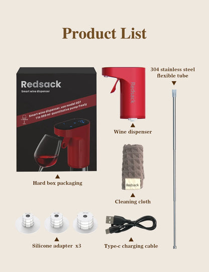 Smart electric digital wine dispenser wine suitable for more than 100 kinds of bottle mouths