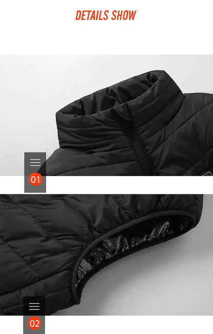 USB-Powered Heated Vest for Men and Women - Electric Heating Jacket with Adjustable Temperature for Outdoor Sports, Camping, Motorcycling, and Winter Activities