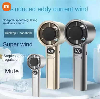 Xiaomi Mijia 120 Wind Speed Mini Portable Handheld Fan Leafless Turbine Fan USB Rechargeable Outdoor High Speed Fan - 02ALABA