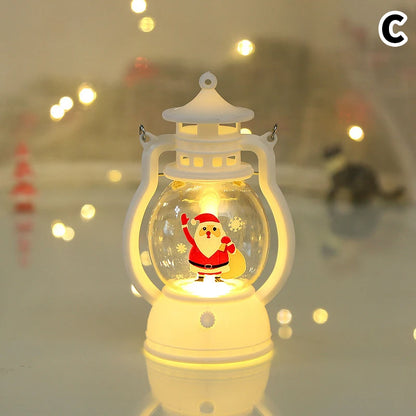 LED Lantern Lights featuring Santa Claus, Snowman, and Christmas Tree designs, perfect as Merry Christmas decorations for homes. - 02ALABA