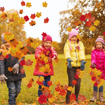 50/100 Pieces Artificial Silk Maple Leaves, Autumn Faux Leaf Garlands, Maple Leaf Vines for Thanksgiving, Halloween, and Wedding Party Decorations. - 02ALABA