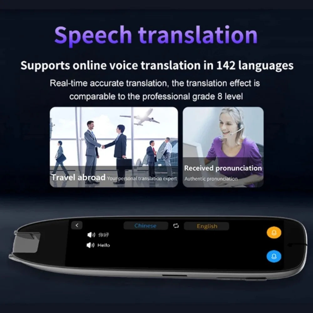 S65 Pro Smart MultifunctionTranslation Real Time Languages Translator Business Dictionary Pen Voice Scan Translator Pen