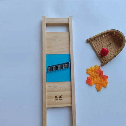 Fries Grid Stainless Potato Grid Steel Potato Kitchen Wooden Home Chip Shred Potato Vegetable Cutter Grater Slicer or Hand Guard