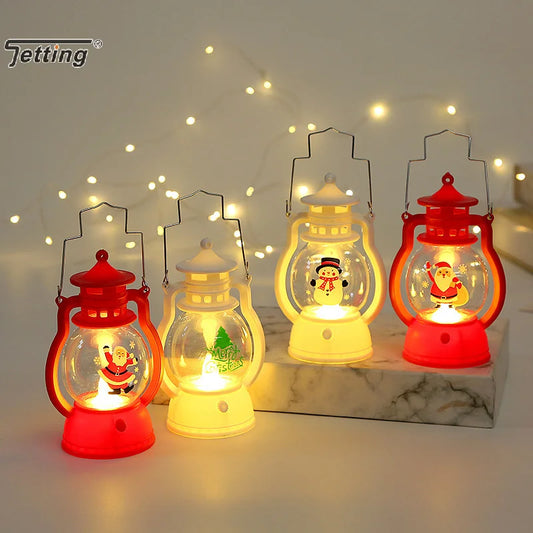 LED Lantern Lights featuring Santa Claus, Snowman, and Christmas Tree designs, perfect as Merry Christmas decorations for homes. - 02ALABA