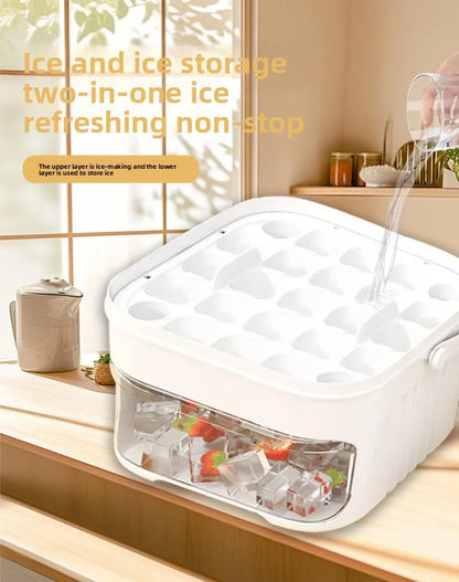 50-Cube Ice Maker with Easy Press Cap with Easy-press Lid Large Capacity Ice Cube Machine Reusable Food-grade Ice Cube Mold
