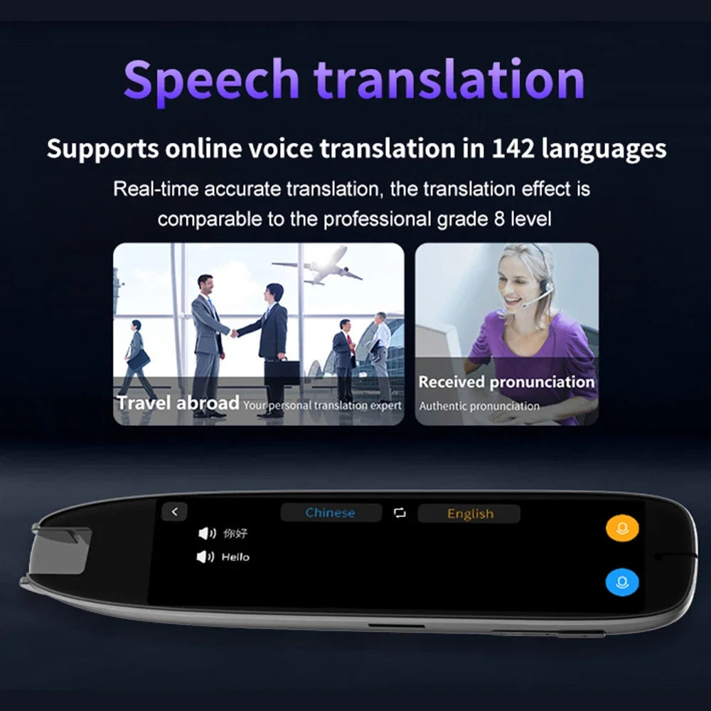 S65 Pro Smart MultifunctionTranslation Real Time Languages Translator Business Dictionary Pen Voice Scan Translator Pen