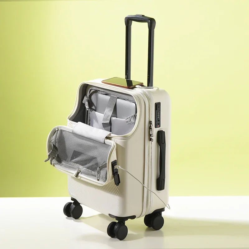Lightweight Cabin Rolling Luggage - Trolley Password Suitcase with Wheels for Business Travel - 02ALABA