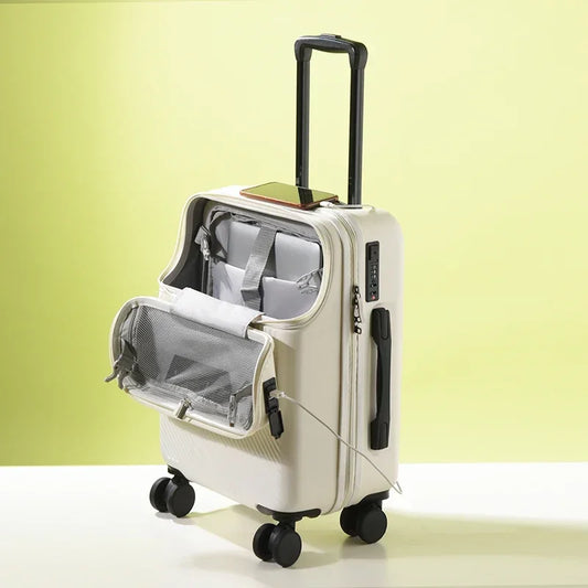 Lightweight Cabin Rolling Luggage - Trolley Password Suitcase with Wheels for Business Travel - 02ALABA