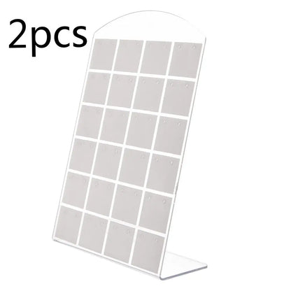 2pcs 48/72Holes Portable Earrings Ear Studs Holder Plastic Jewelry Display Holders Earring Showcase Organizer Stand Storage Rack