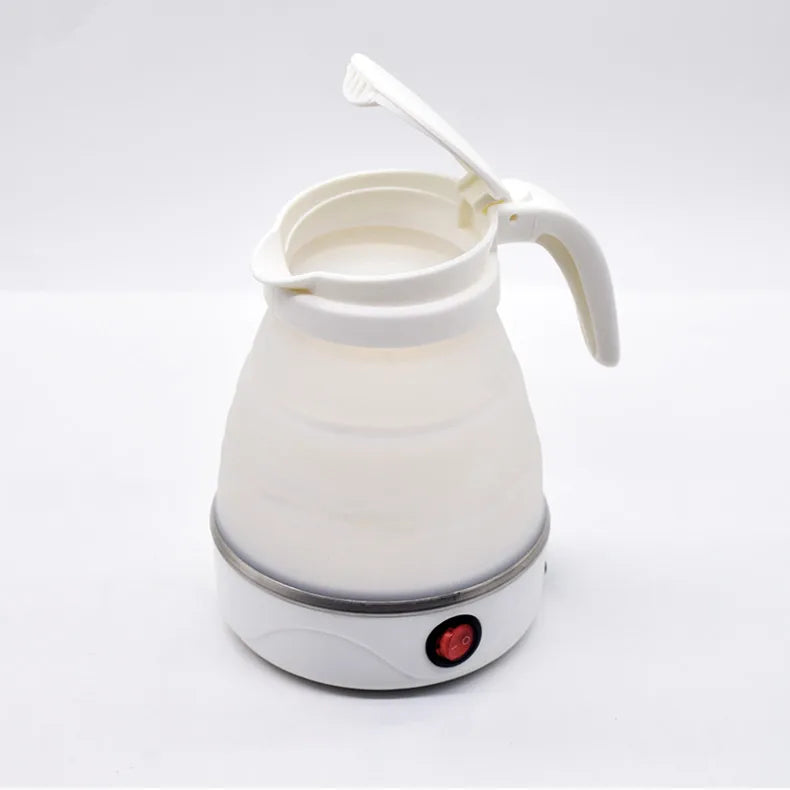 220V 0.6L Mini Folding Kettle Portable Water Heater 600W Silicone Compression Electric Kettle Home Kettle Easy To Travel