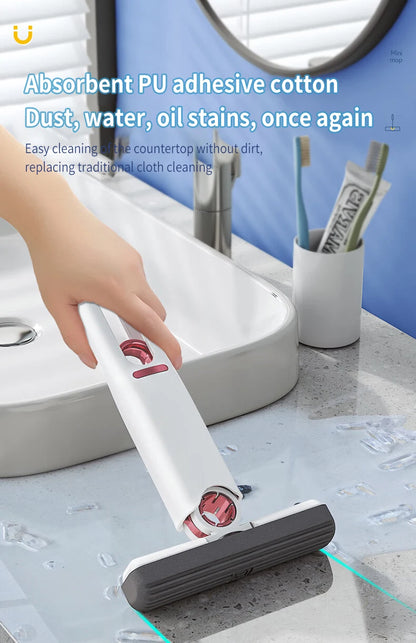 Mini Mop Powerful Squeeze Mini Mop Folding Home Cleaning Mops with Self-squeezing Floor Washing Mops Desk Window Car Clean Tools