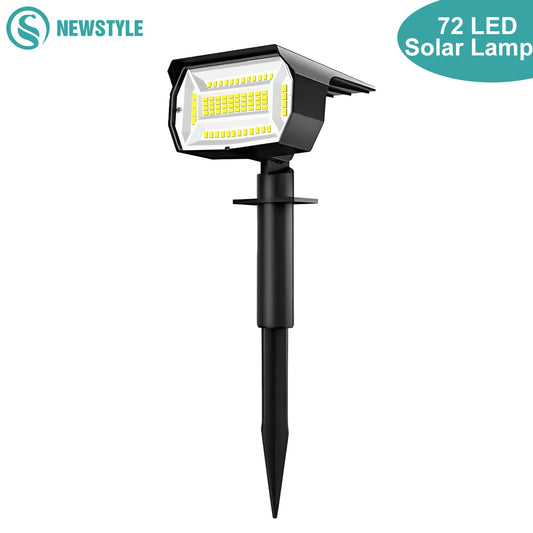 72/68 LED Solar Landscape Lights, IP65 Waterproof Outdoor Solar Light with 3 Modes, Solar Garden Spotlight for Yard, Lawn, Walkway. - 02ALABA