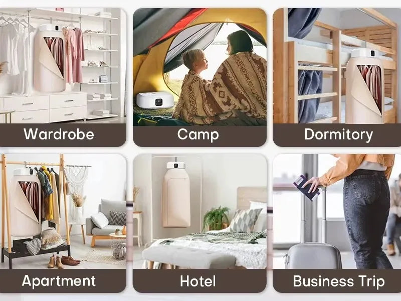 Multifunctional Dryer Electric Clothes Dryer Portable Compact Foldable Laundry Dryer Machine with Dryer Bag and Time Setting