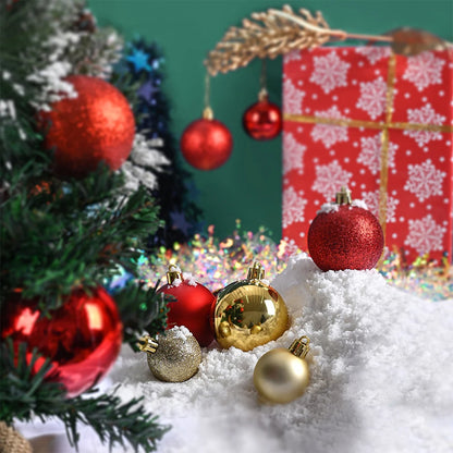 24 Pcs Christmas Ball Ornaments for Xmas Tree - Shatterproof Hanging Decorations for Holiday Wedding - 02ALABA