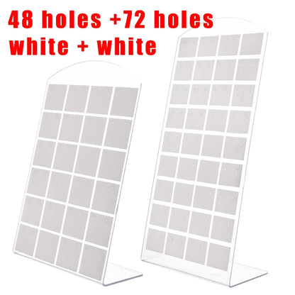 2pcs 48/72Holes Portable Earrings Ear Studs Holder Plastic Jewelry Display Holders Earring Showcase Organizer Stand Storage Rack