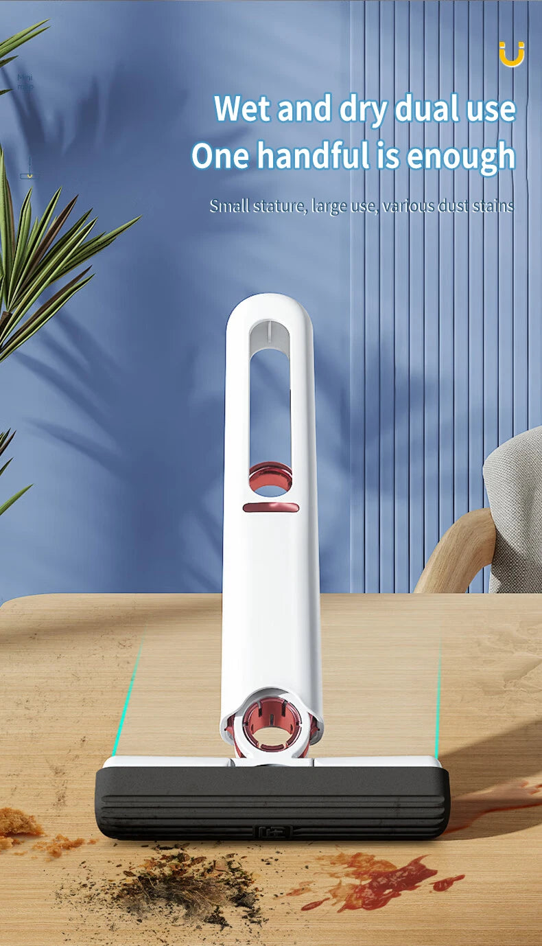 Mini Mop Powerful Squeeze Mini Mop Folding Home Cleaning Mops with Self-squeezing Floor Washing Mops Desk Window Car Clean Tools