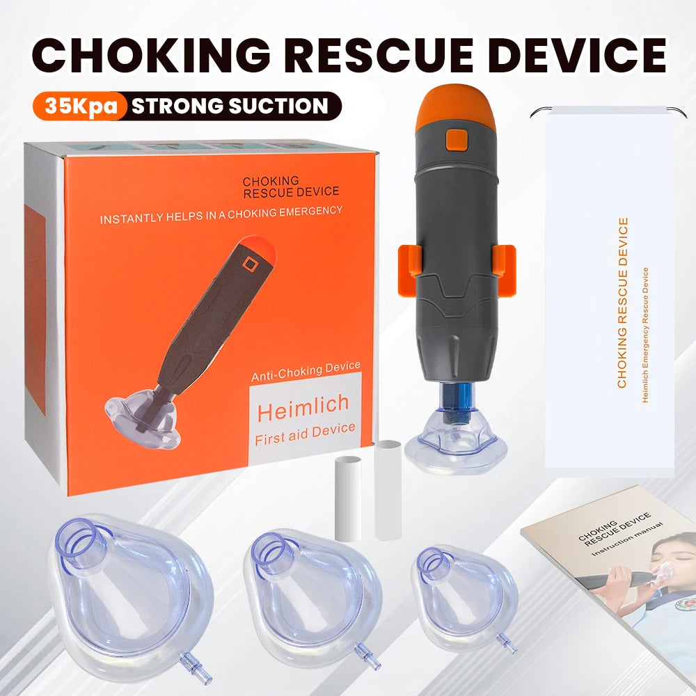 First Aid Anti Choking Rescue Device Automatic for Adults Kids Home Choking Device Emergency Sucker CPR Machine with 3 Masks