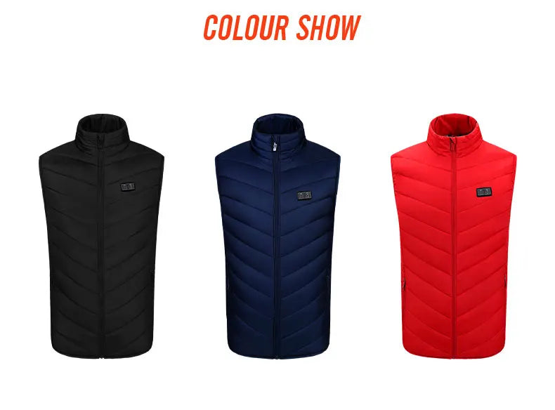 USB-Powered Heated Vest for Men and Women - Electric Heating Jacket with Adjustable Temperature for Outdoor Sports, Camping, Motorcycling, and Winter Activities