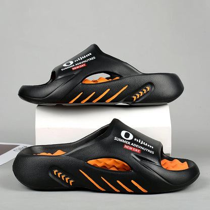 Discover the New Men's Massage Slippers, perfect for both indoor and outdoor use. These casual beach sandals feature a comfortable sole and come in a wide range of sizes from 38 to 47. - 02ALABA