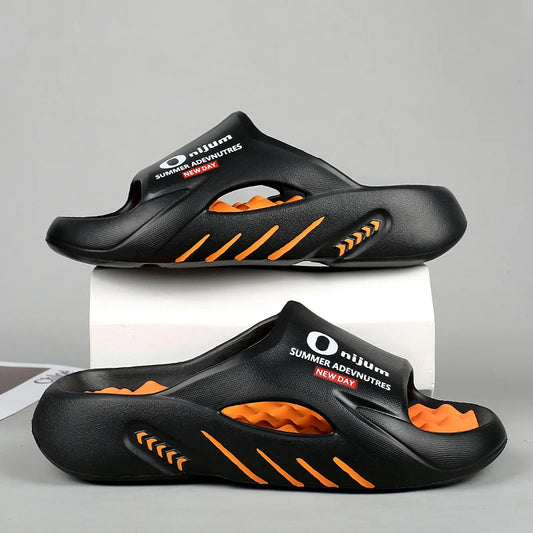 Discover the New Men's Massage Slippers, perfect for both indoor and outdoor use. These casual beach sandals feature a comfortable sole and come in a wide range of sizes from 38 to 47. - 02ALABA