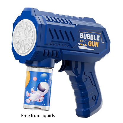 New Porous Astronaut Electric Bubble Gun Kid Toy Bubbles Machine Automatic Soap Blower with Light Summer Outdoor Party Games toy