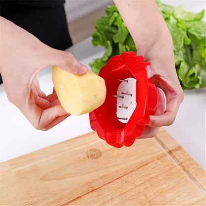 Fries Grid Stainless Potato Grid Steel Potato Kitchen Wooden Home Chip Shred Potato Vegetable Cutter Grater Slicer or Hand Guard