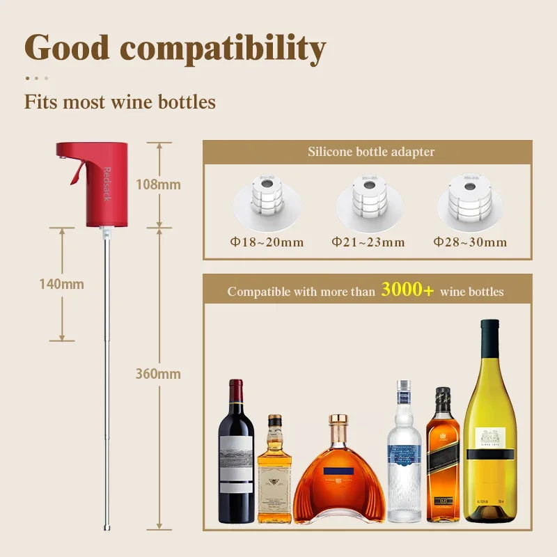 Smart electric digital wine dispenser wine suitable for more than 100 kinds of bottle mouths