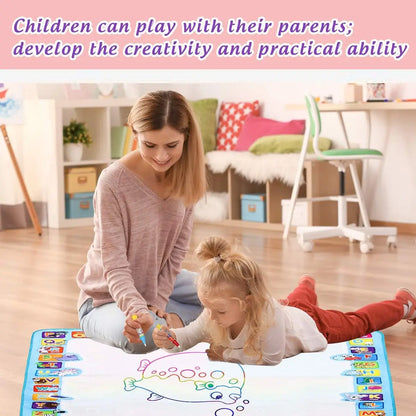 Magic Water Drawing Mat Reusable Doodle Painting Board with Pens Montessori Educational Toys for Kids Halloween Christmas Gift