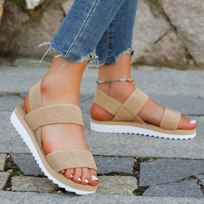 Women's fashion trend, anti slip, wear-resistant, comfortable color blocking soft sole, solid elastic band, indoor and outdoor f - 02ALABA