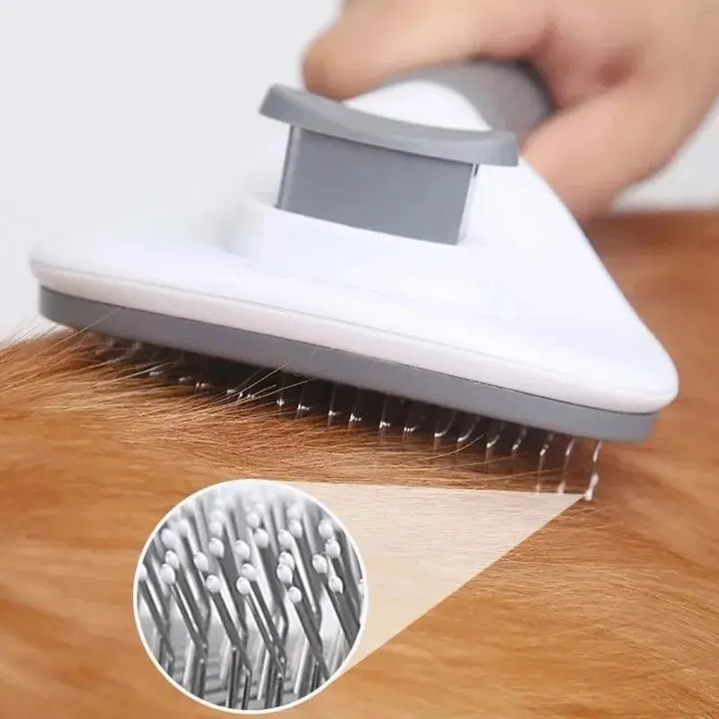 Self-Cleaning Pet Brush, Cat and Dog Comb, Hair Remover Tool for Dogs and Cats, Grooming Accessories, Pets' Dematting Comb - 02ALABA