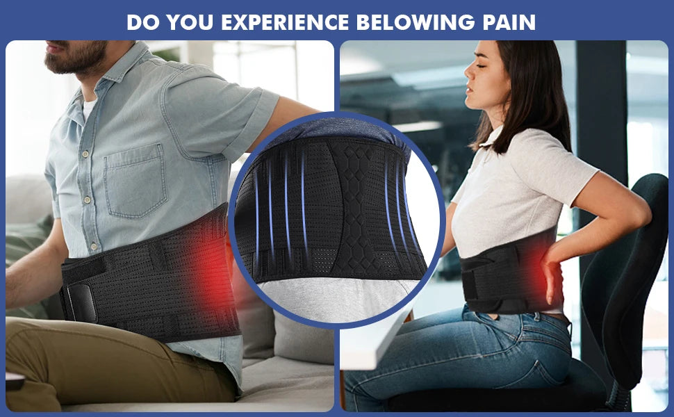 Adjustable Lumbar Support Belt - Breathable Lower Back Brace for Lifting, Herniated Disc, Sciatica & Pain Relief