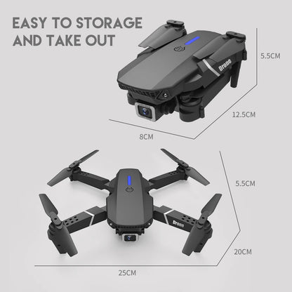 2024 E88Pro RC Drone 4K Professional with 1080P Wide-Angle HD Camera, Foldable Helicopter, Wi-Fi FPV, Height Hold, Gift Toy - 02ALABA