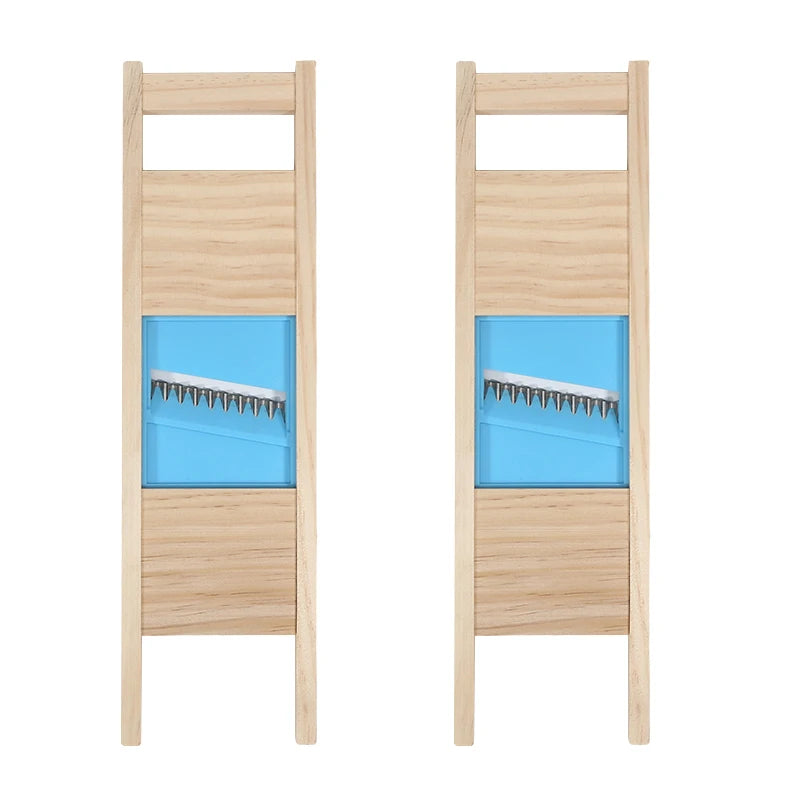 Fries Grid Stainless Potato Grid Steel Potato Kitchen Wooden Home Chip Shred Potato Vegetable Cutter Grater Slicer or Hand Guard