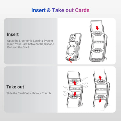 Magnetic Wallet & Card Holder with RFID Blocking Function for iPhone 14 15 Pro/ Pro Max/ 13 Pro Max/ 13 Pro 12 11 MagSafe Wallet - 02ALABA